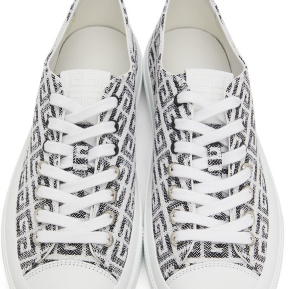 GIVENCHY | White & Black City Low Sneakers - Picture 4 of 10